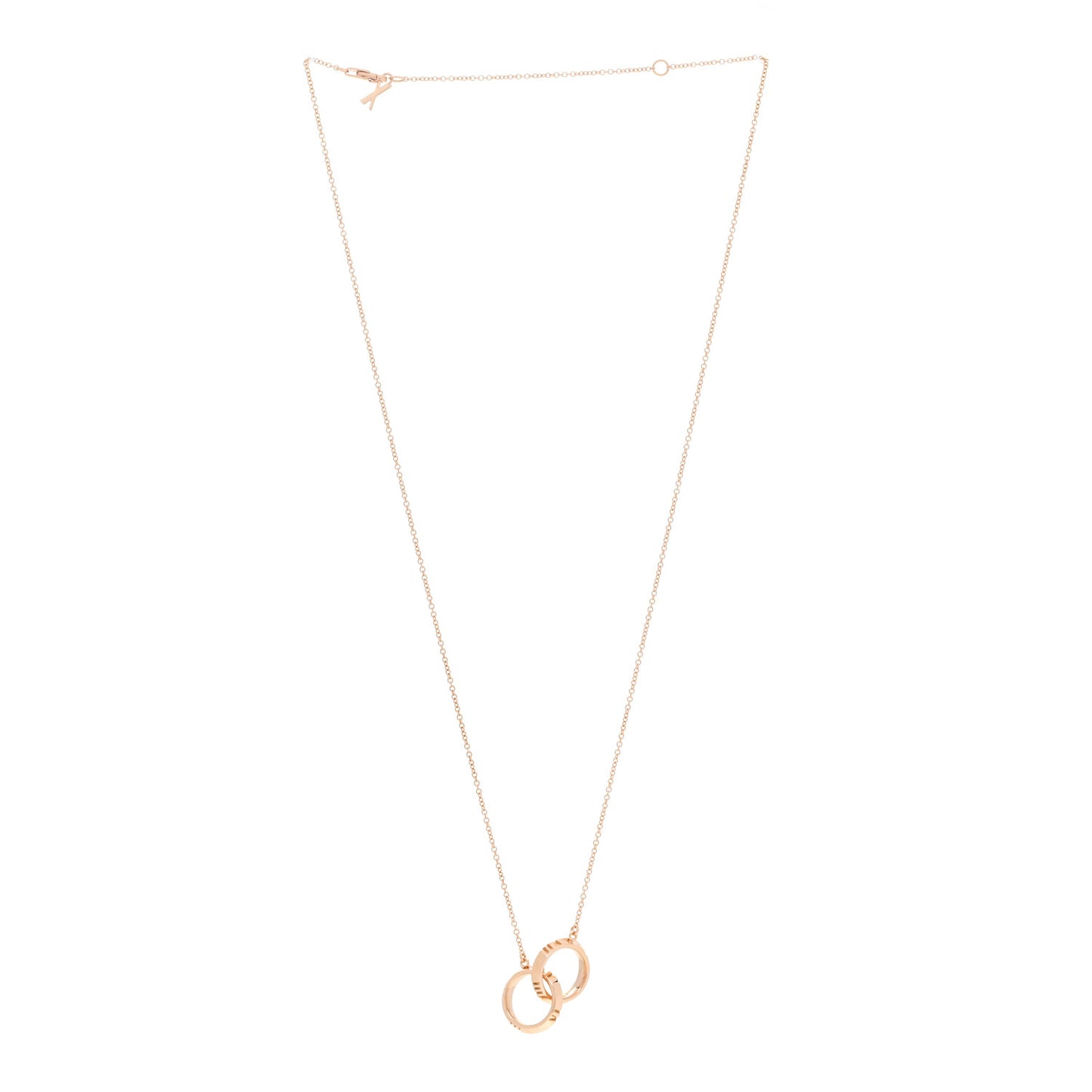 18K Rose Gold Interlocking Atlas Open Pendant Necklace