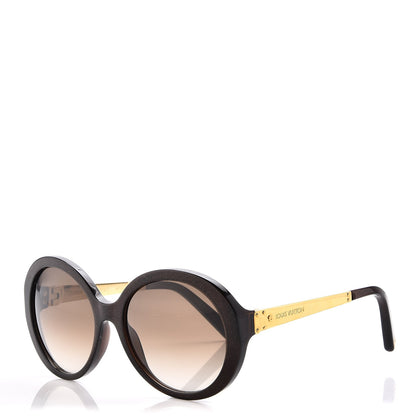 Louis Vuitton Petit Soupcon Rond Sunglasses Z0490W Brown Glitter 1 of 8