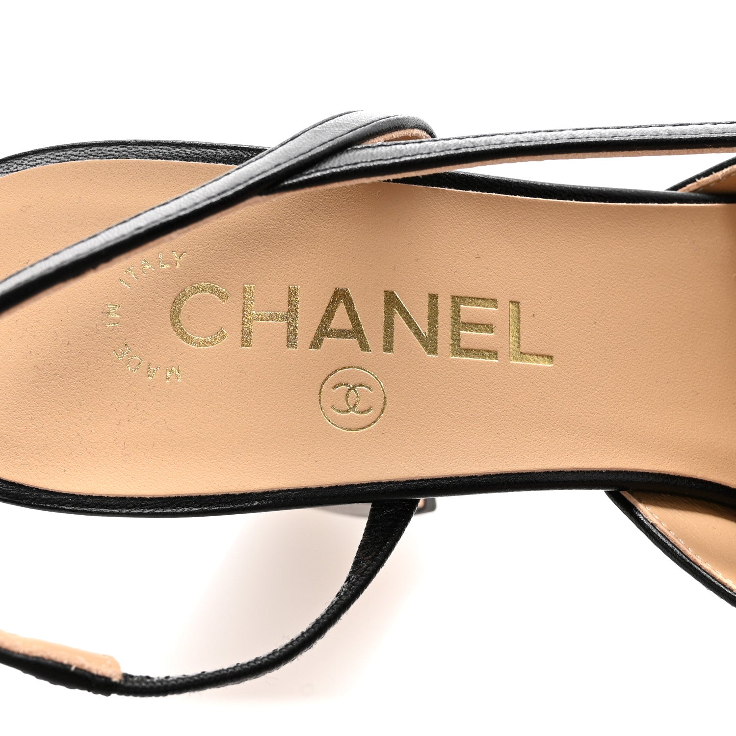 Chanel Lambskin Grosgrain Cap Toe CC Slingback Pumps 39 Black 8 of 9