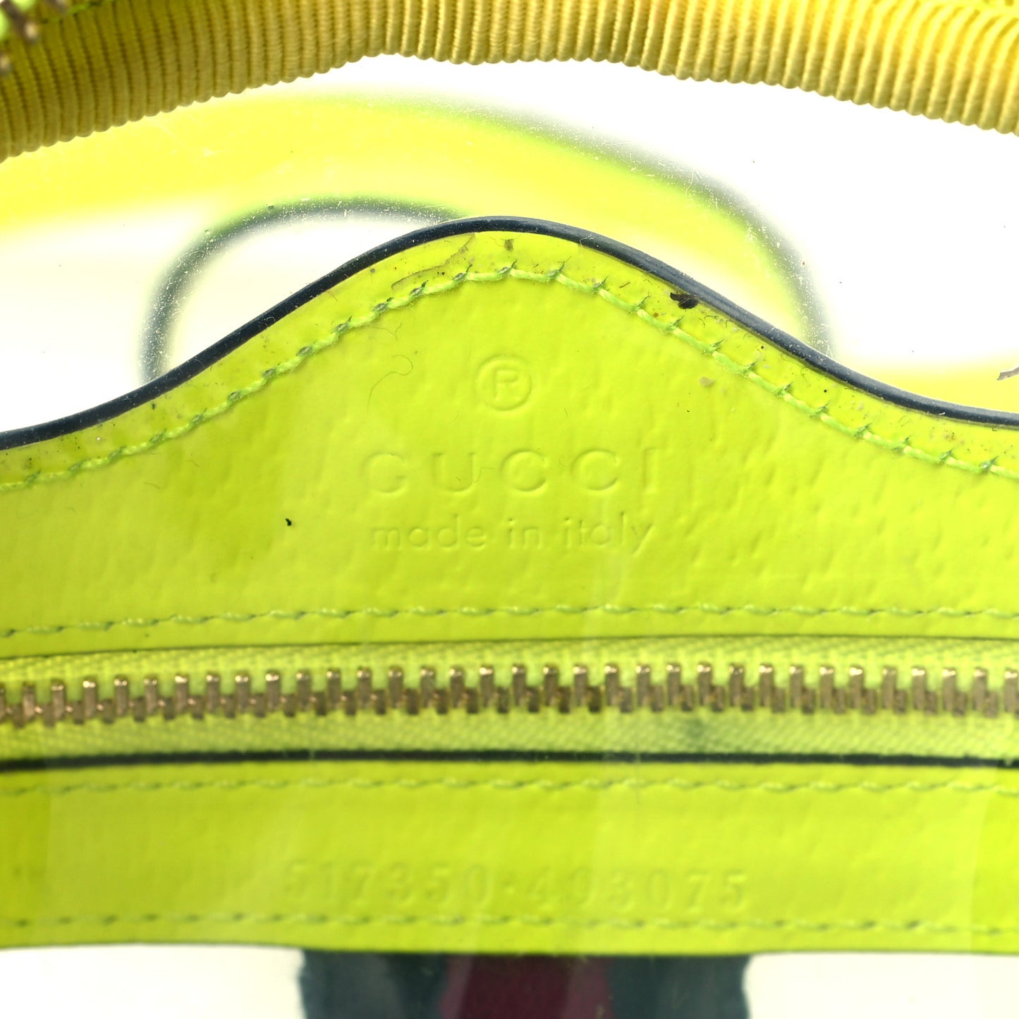 Vinyl Web Mini Ophidia Transparent Shoulder Bag Yellow Fluo