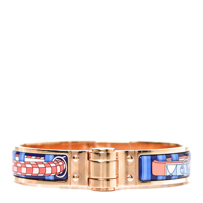 Hermes Enamel Printed Narrow Colliers De Chiens Hinged Bracelet S 1 of 5
