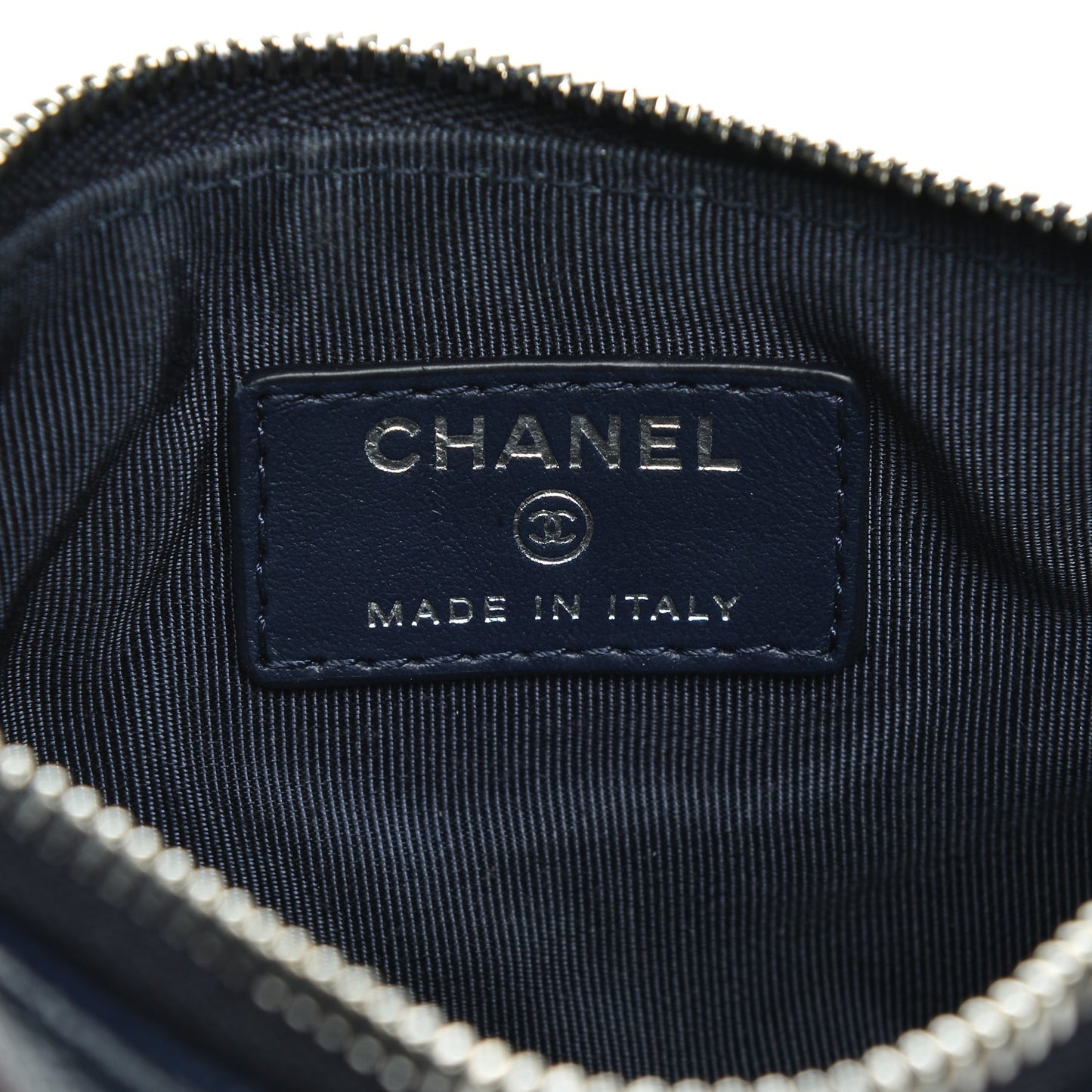 Caviar Quilted Small Cosmetic Case Navy