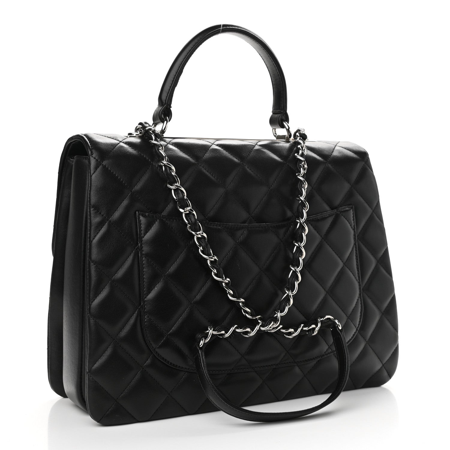 Chanel Lambskin Quilted Large Trendy CC Dual Handle Flap Bag Black 3 of 14
