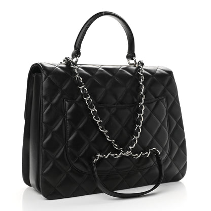 Chanel Lambskin Quilted Large Trendy CC Dual Handle Flap Bag Black 3 of 14