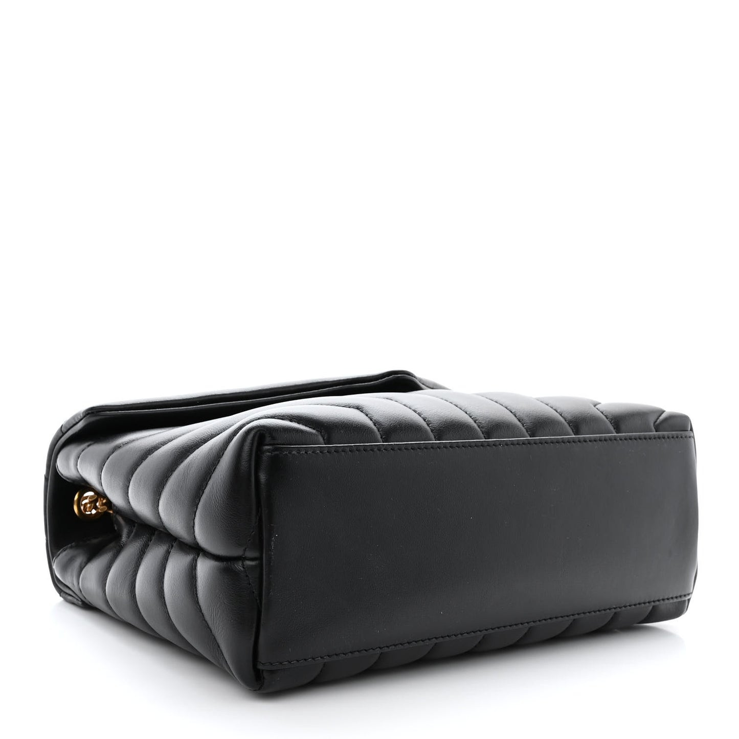Calfskin Y Quilted Monogram Small Loulou Chain Satchel Black
