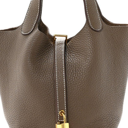 Hermes Taurillon Clemence Picotin Lock 18 PM Etoupe 8 of 12