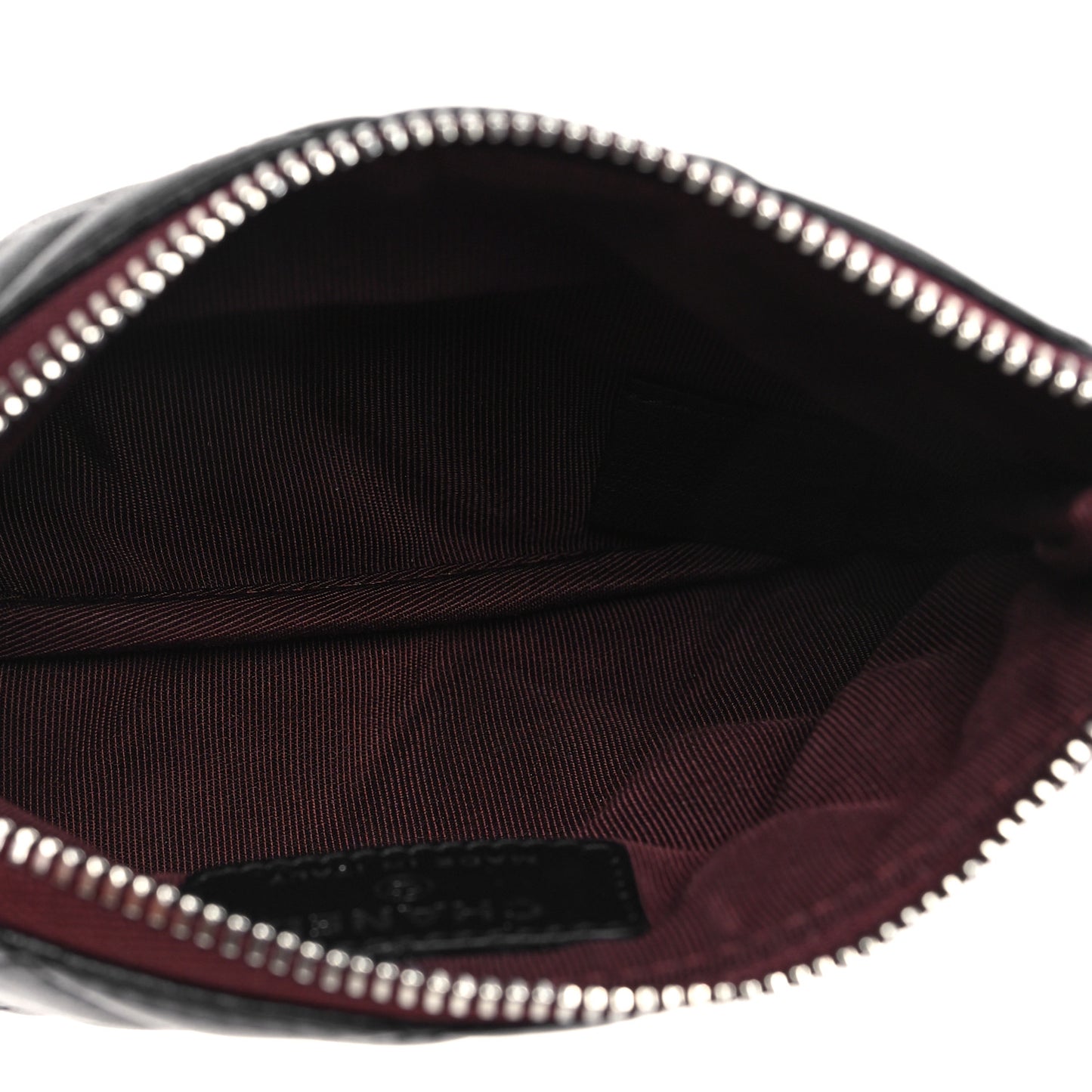 Lambskin Quilted Small Cosmetic Case Black