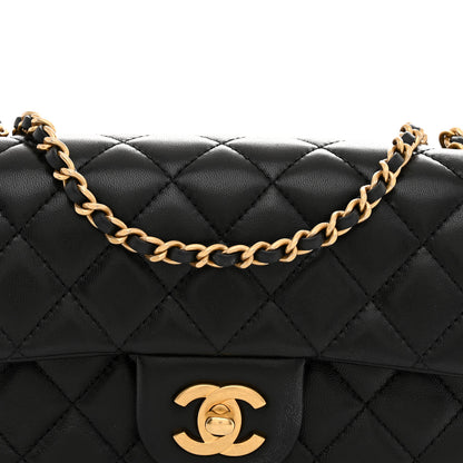 Chanel Lambskin Quilted Mini Rectangular Pearl Crush Flap Black 8 of 12