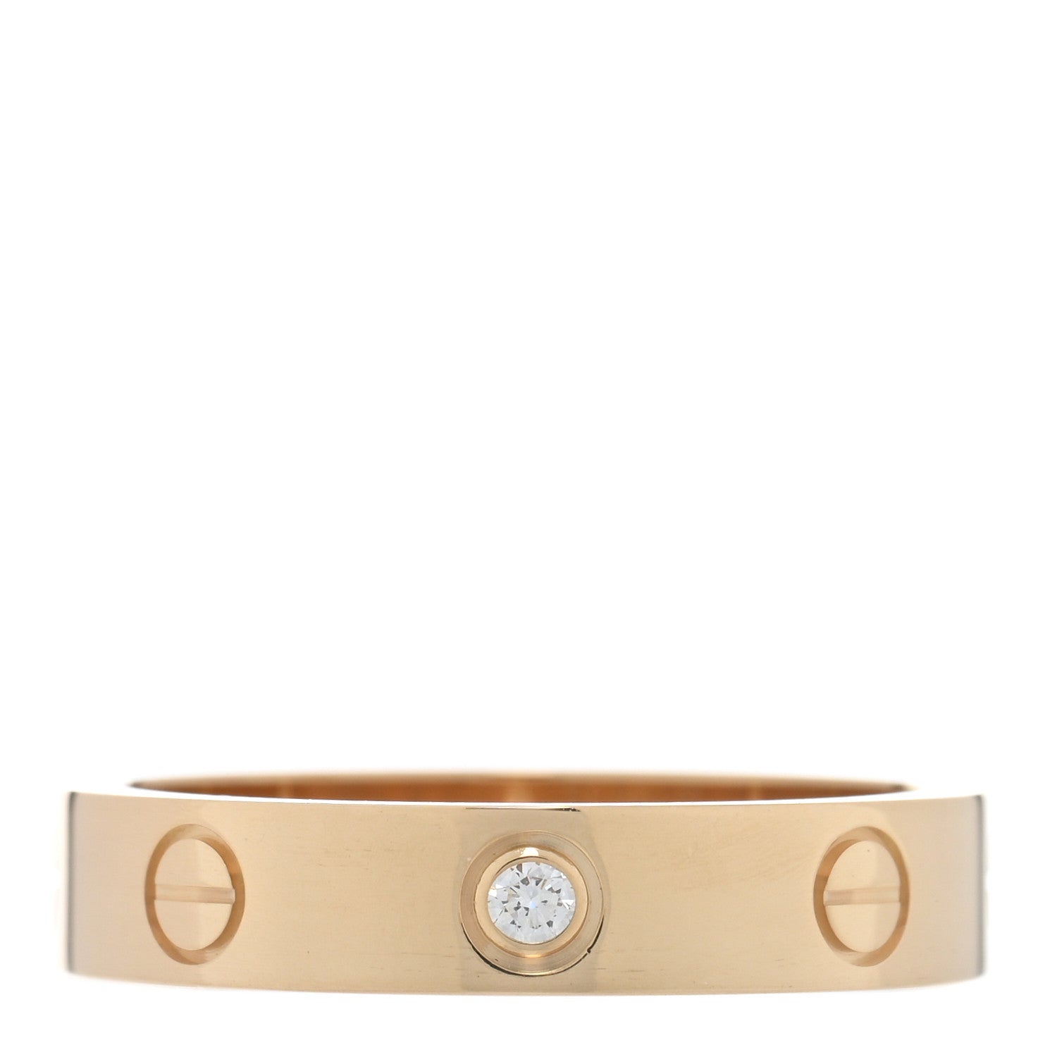 Cartier 18K Yellow Gold Diamond 4mm LOVE Wedding Band Ring 53 6.25 1 of 5