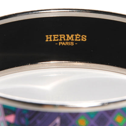 Hermes Enamel Printed Voyage en Etoffes Wide Bracelet 70 4 of 5