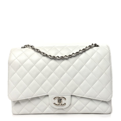 Chanel Caviar Quilted Maxi Double Flap White 1 of 11