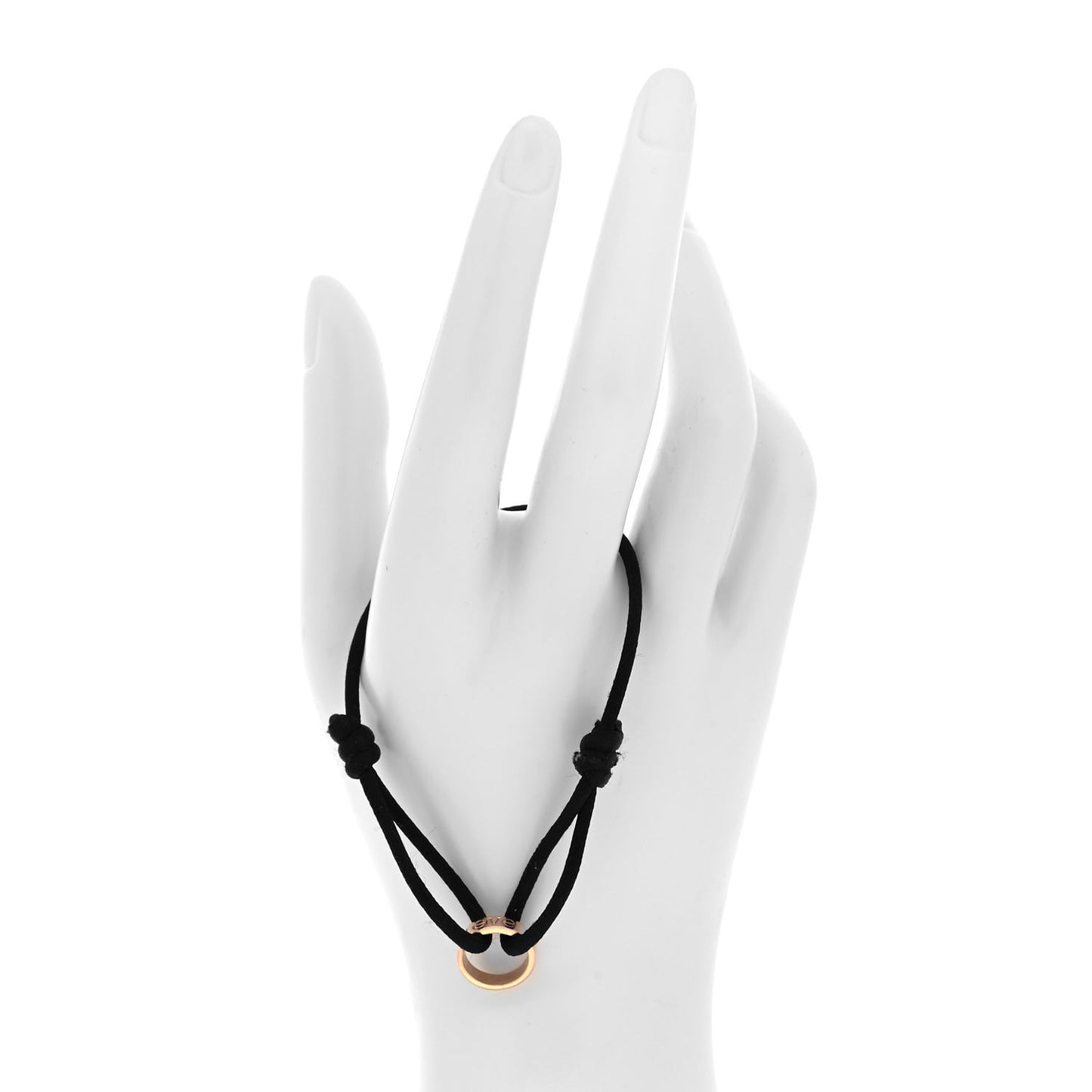 18K Pink Gold Charity LOVE Adjustable Cord Bracelet Black