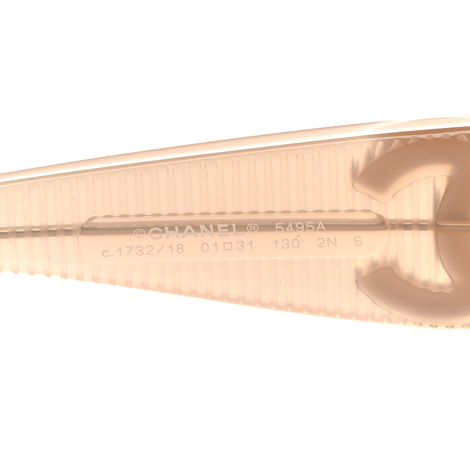 Chanel Transparent Acetate Shield Sunglasses 5495 Light Pink 5 of 7