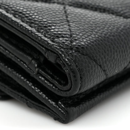 Chanel Caviar Quilted Crystal CC Small Flap Wallet Black 13 of 14