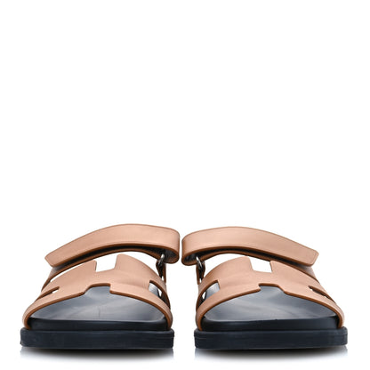 Hermes Calfskin Womens Chypre Sandals 38 Naturel 3 of 13