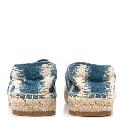 Christian Dior Cotton D-Stripes Embroidered Granville 15mm Espadrilles 35 Deep Ocean 6 of 10