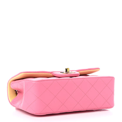 Chanel Lambskin Quilted Mini Rectangular Flap Pink Yellow 4 of 10