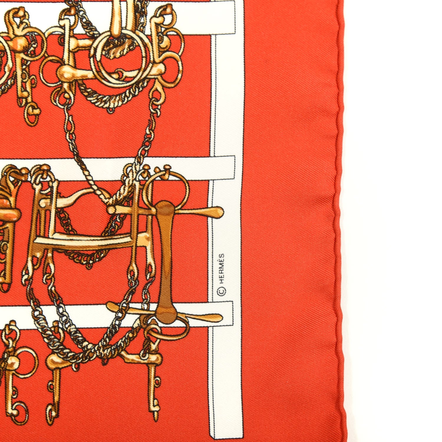 Hermes Silk Mors Et Filets Pocket Square 3 of 4