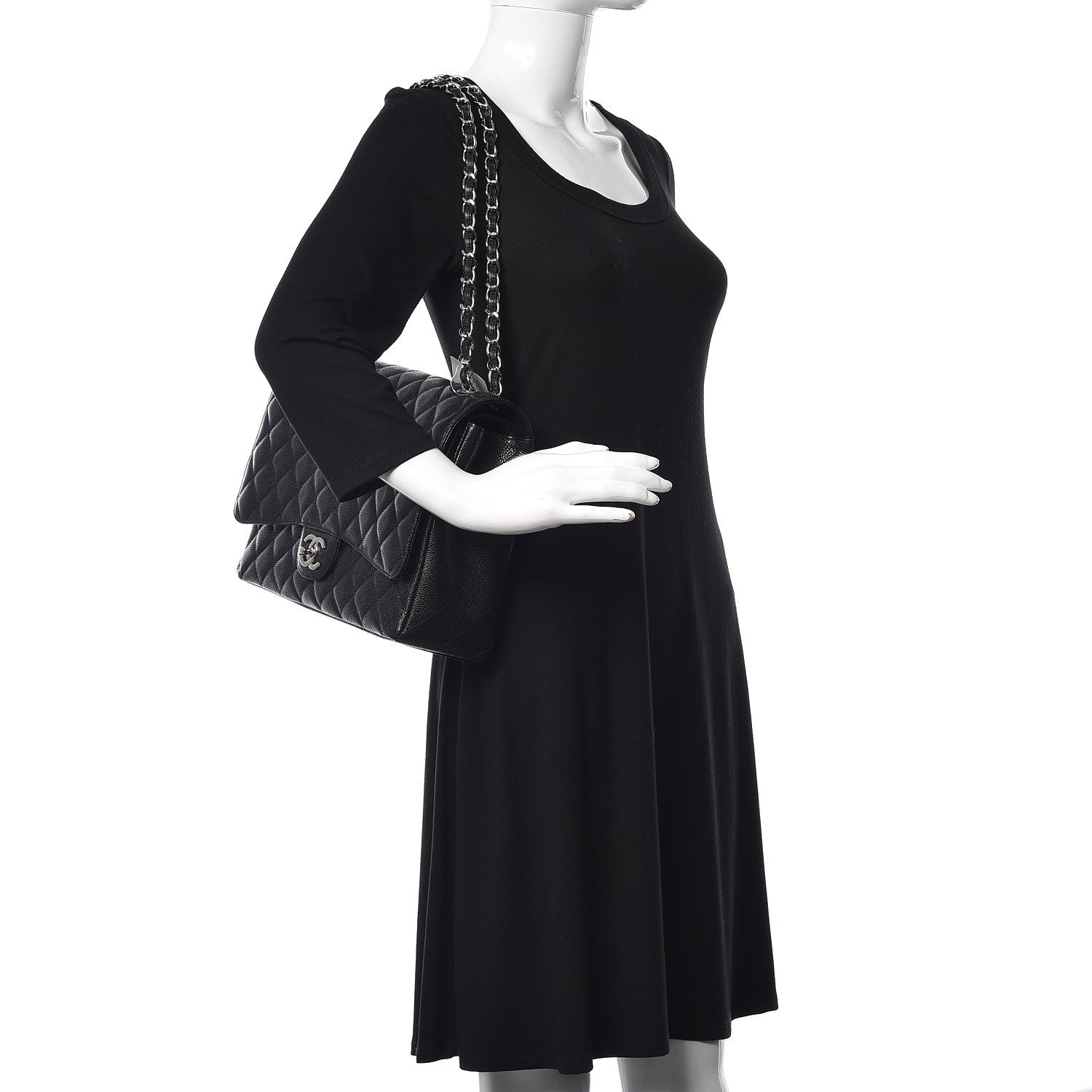 Chanel Caviar Quilted Maxi Double Flap Black 2 of 10
