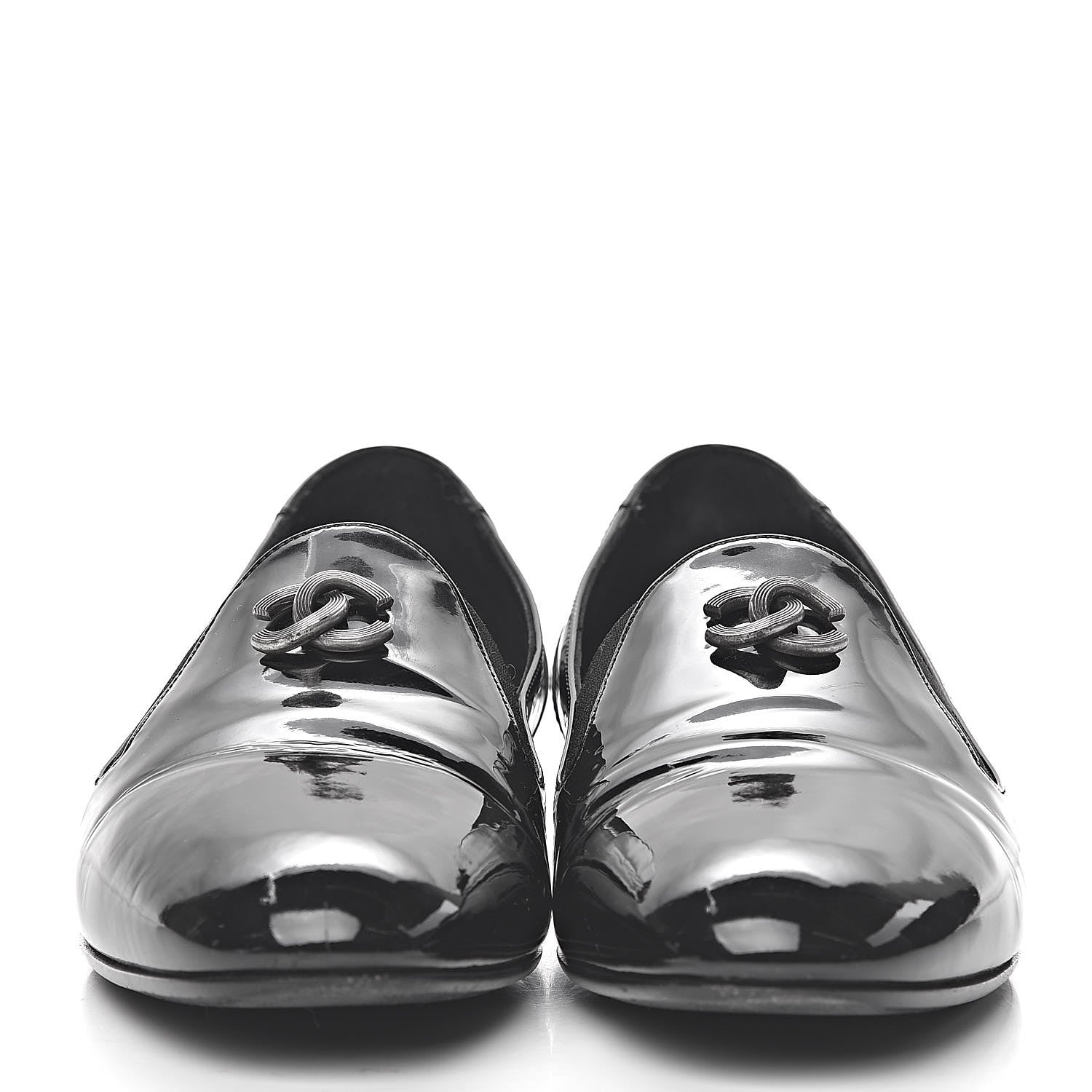 Chanel Patent CC Mocassin Loafers 40 Black 2 of 12