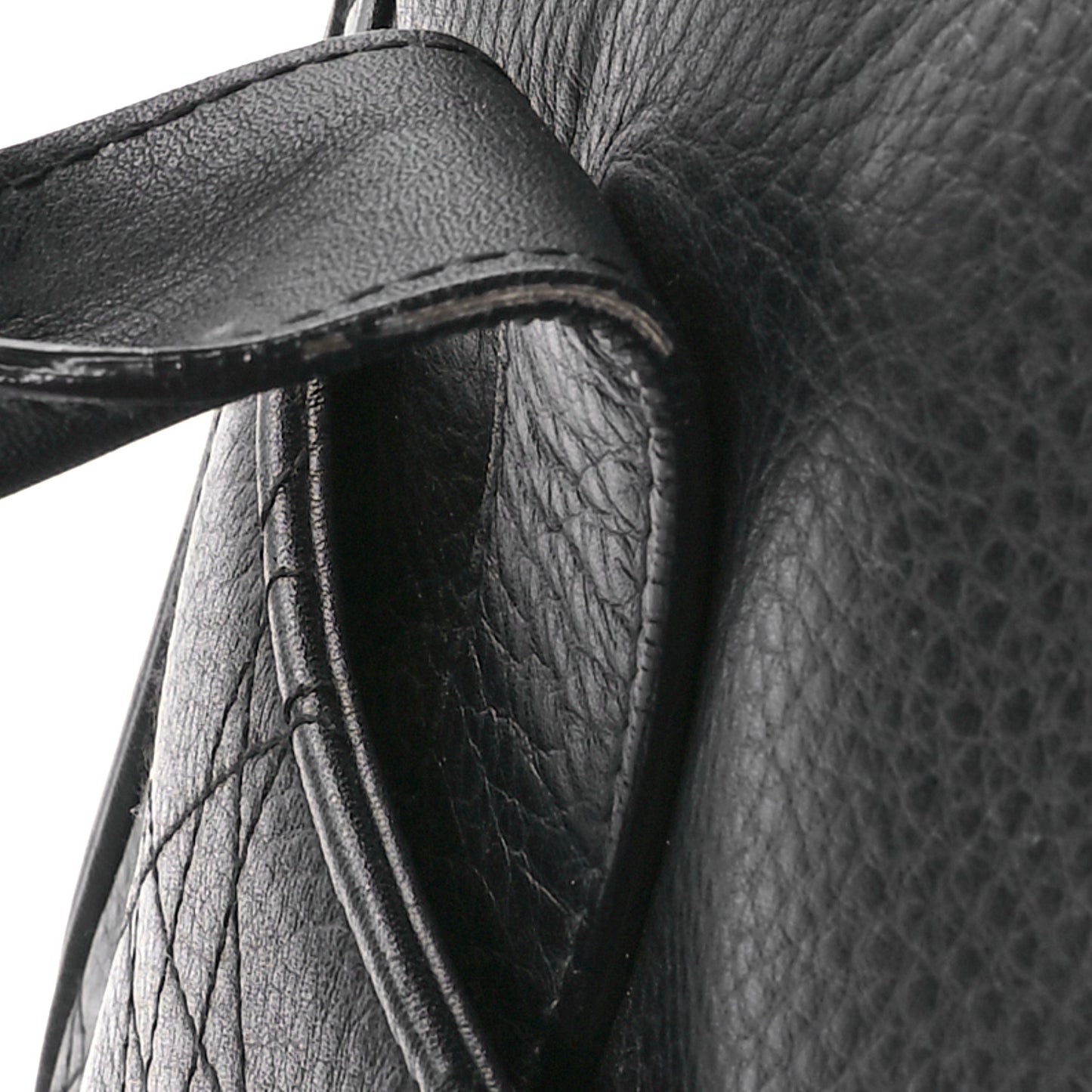 Calfskin Cannage D Buckle Tote Black