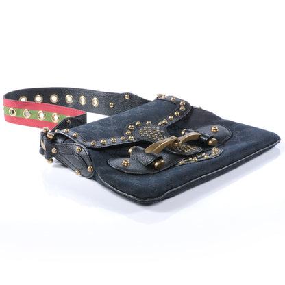 Gucci Monogram Studded Pelham Runway Flap Bag Black 4 of 7