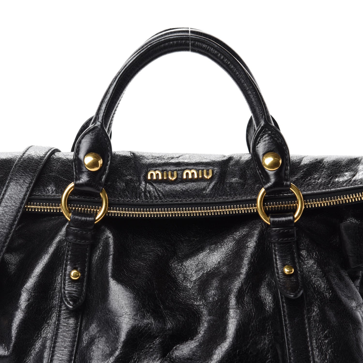 Miu Miu Vitello Lux Medium Bow Bag Black 10 of 10