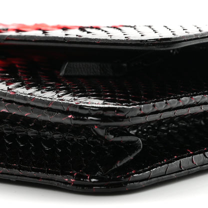 Chanel Snakeskin Wallet On Chain WOC Black Red 10 of 13