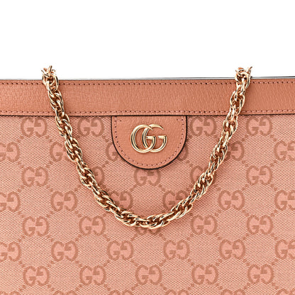 Gucci Monogram Textured Dollar Calfskin Small Ophidia Chain Shoulder Bag Cloche Rose Pink 8 of 10