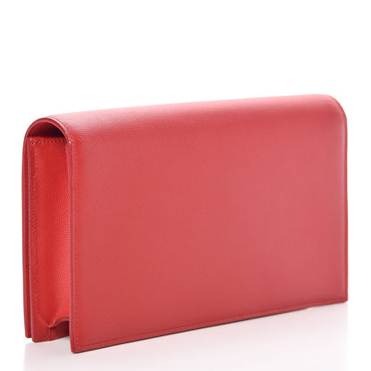 Saint Laurent Grain De Poudre Classic Kate Monogram Clutch New Red 3 of 12