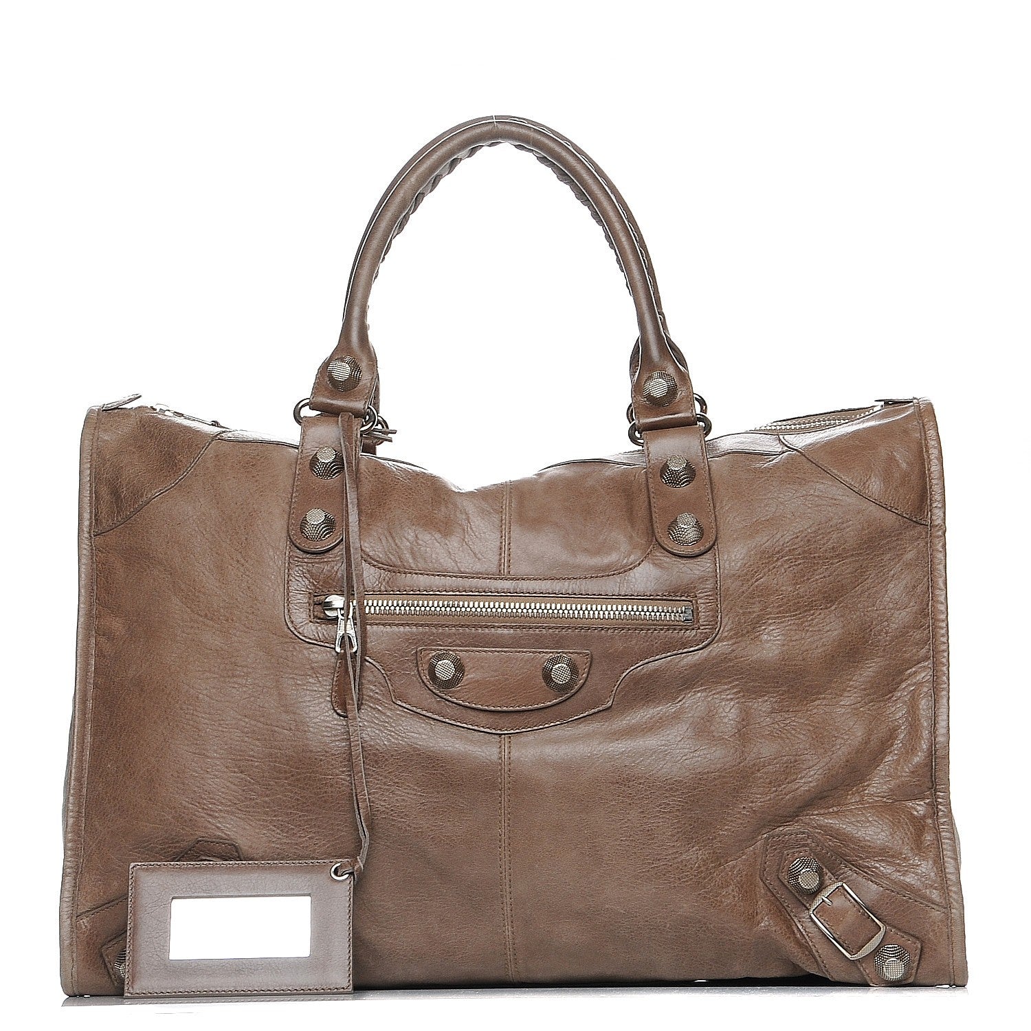 Balenciaga Agneau Giant 21 Silver Hardware Weekender Noix 1 of 8