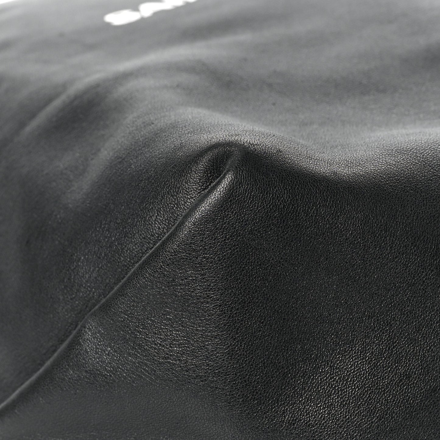 Lambskin Teddy Drawstring Bag Black