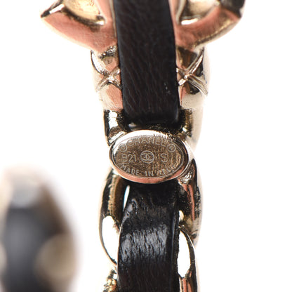 Chanel Lambskin CC Turnlock Chain Hoop Earrings Gold Black 4 of 4