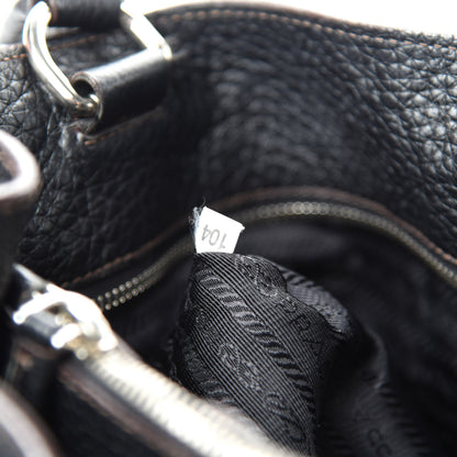 Prada Vitello Daino Shopping Tote Black 9 of 12