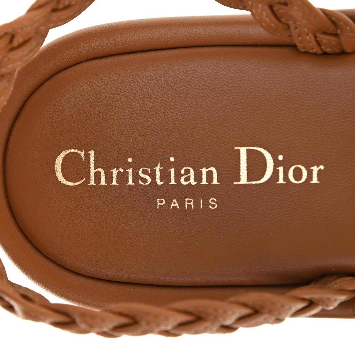 Christian Dior Calfskin Egee Sandals 38 Golden Saddle 8 of 13