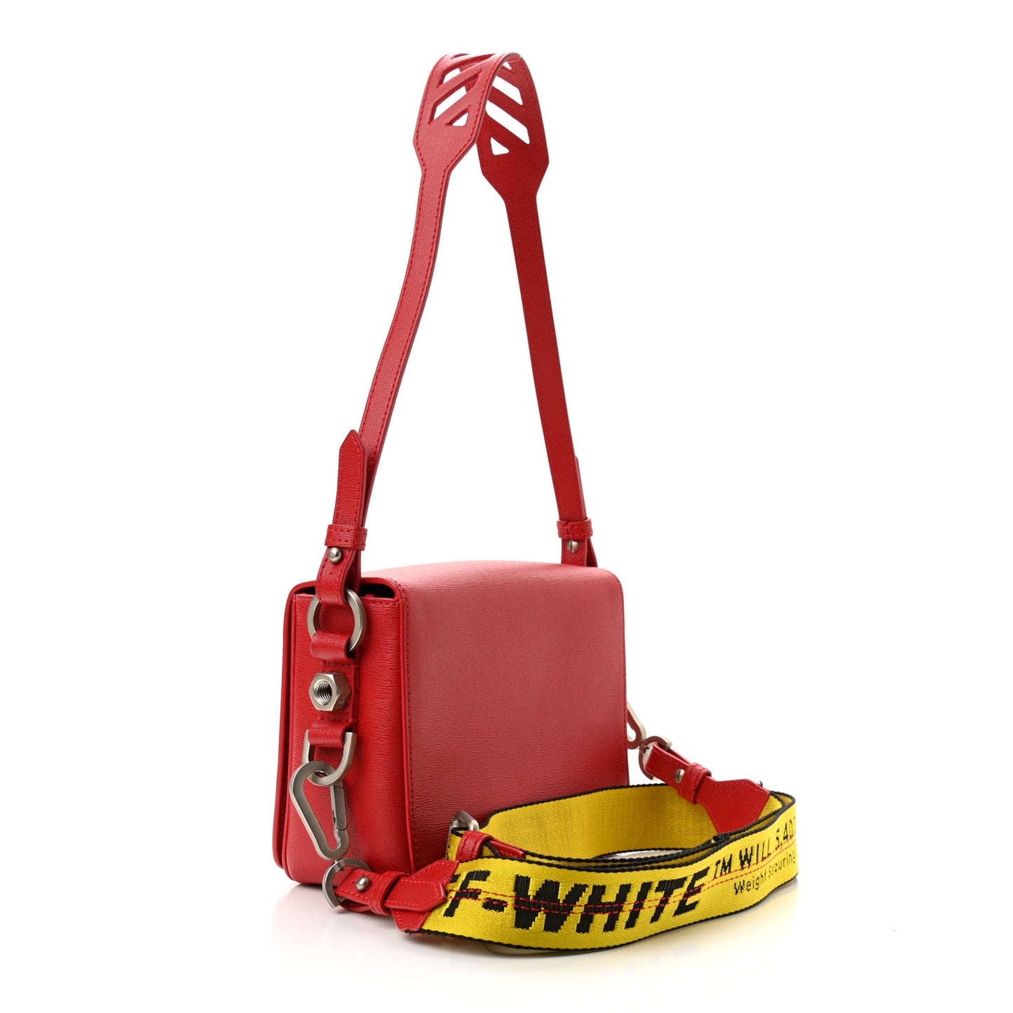 Calfskin Binder Clip Bag Red