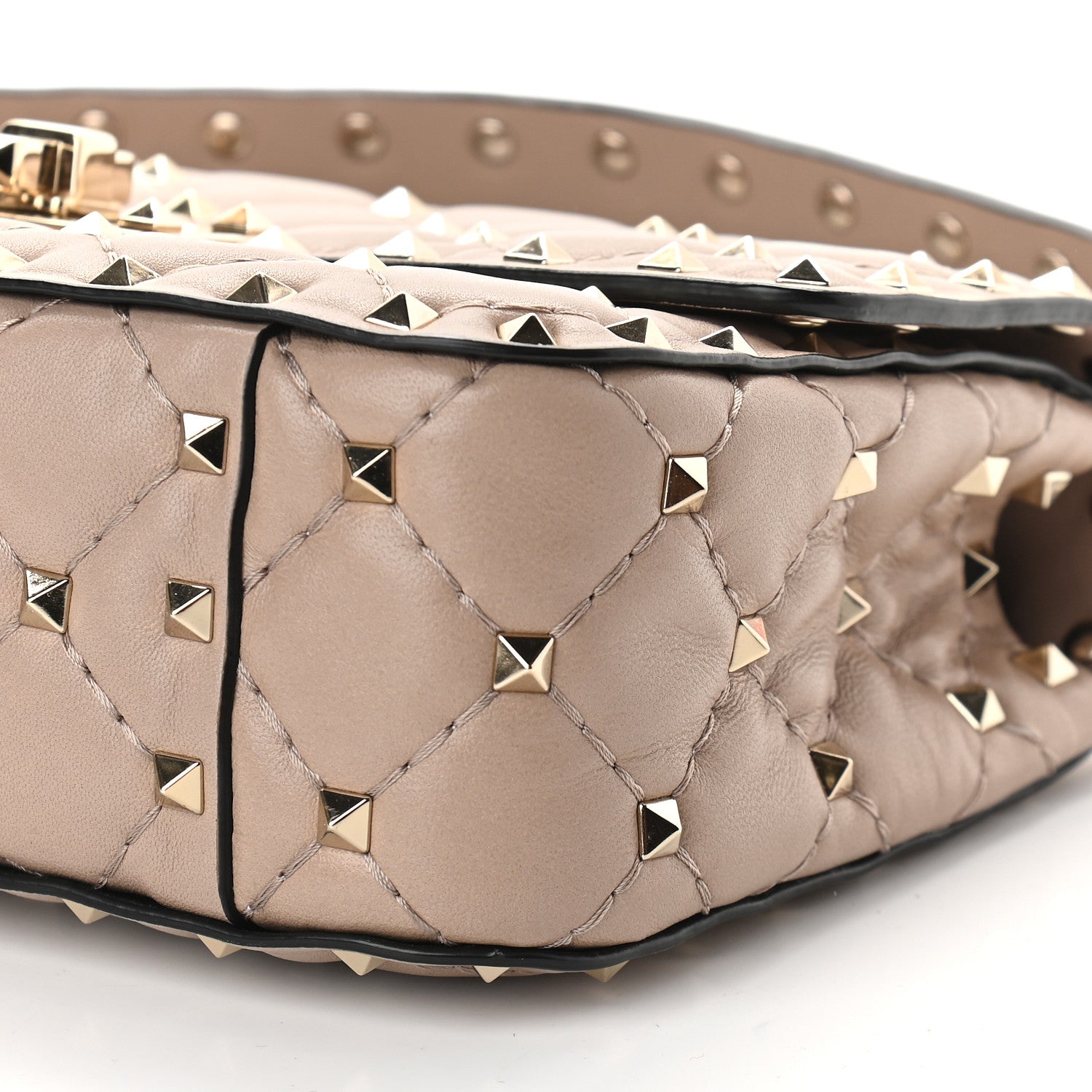 Valentino Garavani Nappa Small Rockstud Spike Shoulder Bag Poudre 8 of 8