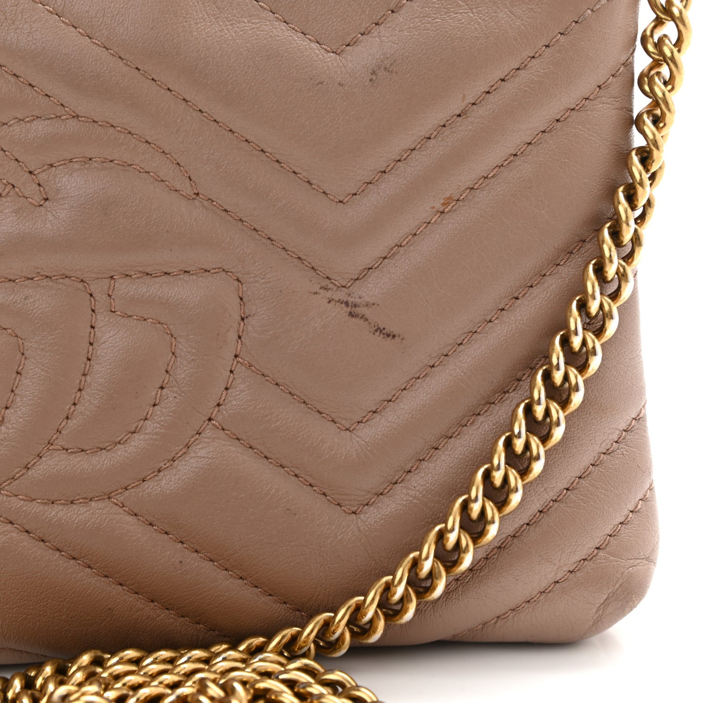Calfskin Matelasse Mini GG Marmont Chain Bag Porcelain Rose