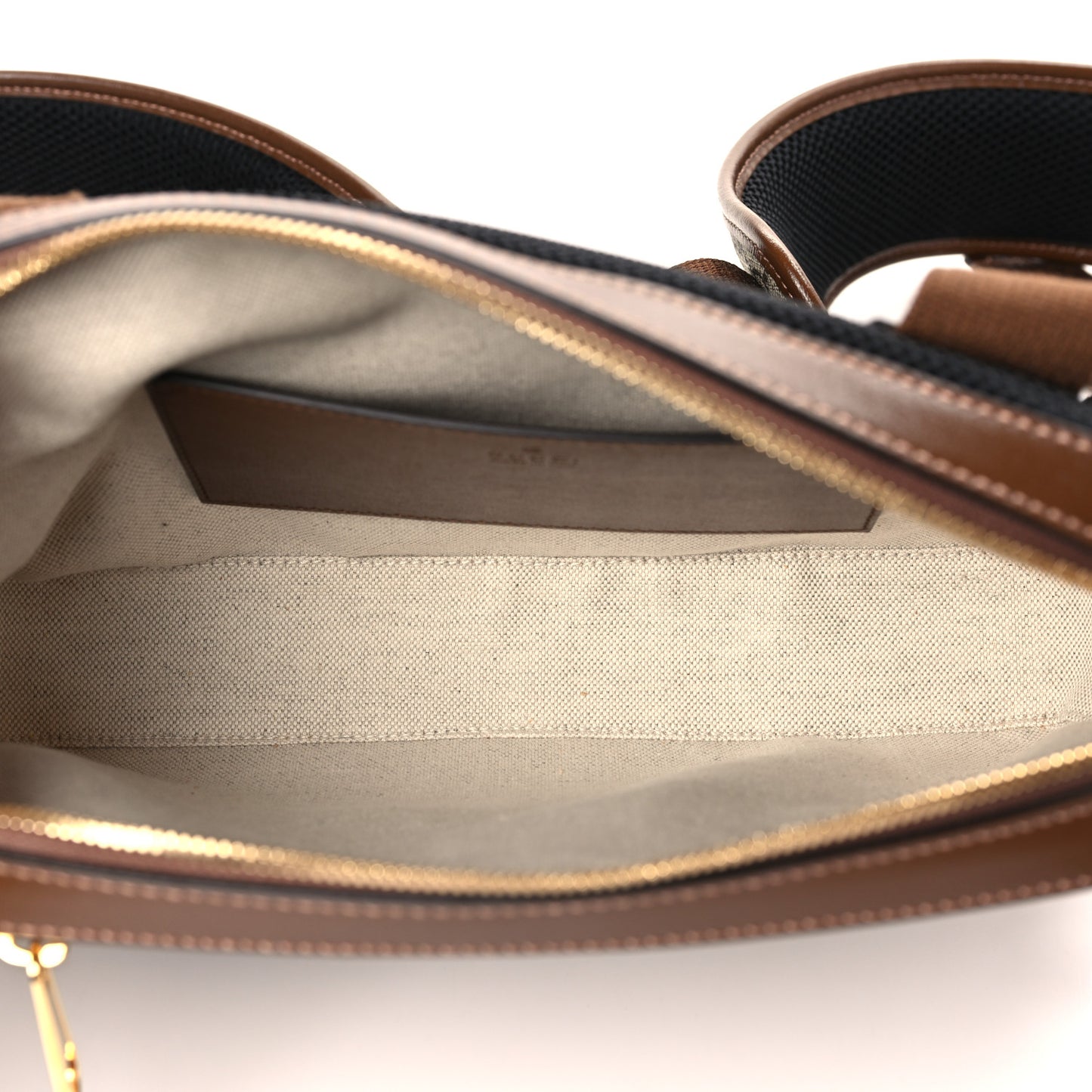 GG Supreme Monogram Textured Calfskin Retro Interlocking G Holster Bag Beige Ebony Brown Sugar