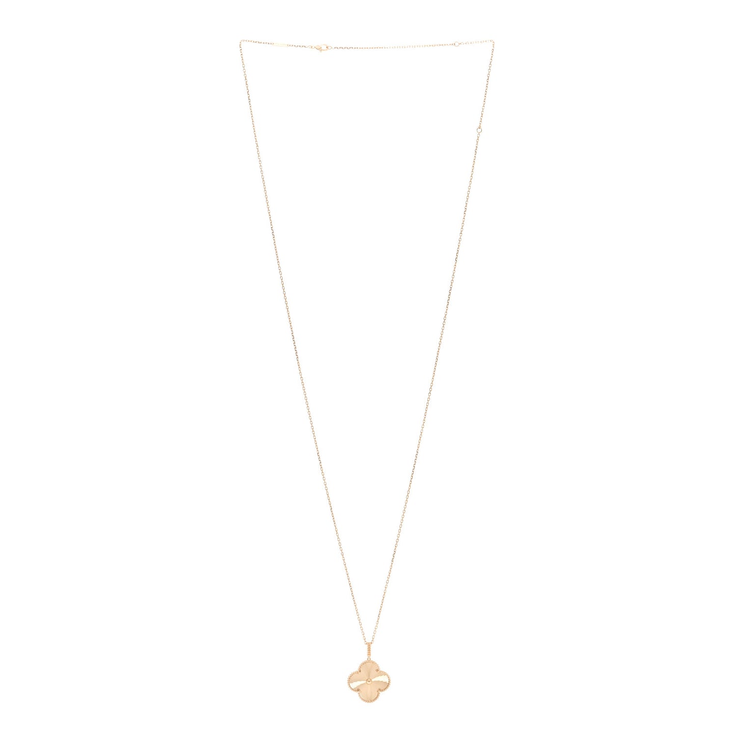 18K Yellow Gold Guilloche Magic Alhambra Long Necklace