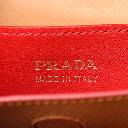 Prada Saffiano Cuir Small Double Bag Caramel Fuoco 6 of 10