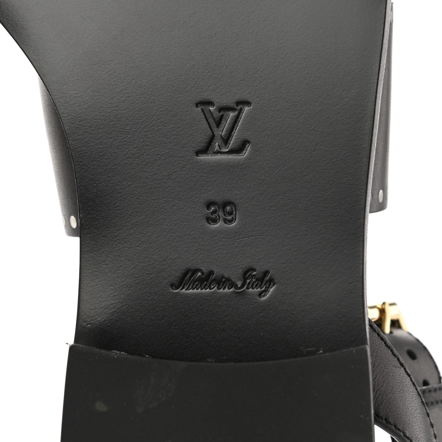 Louis Vuitton Soft Calfskin Perforated Horizon Flat Sandals 38 Black 6 of 8