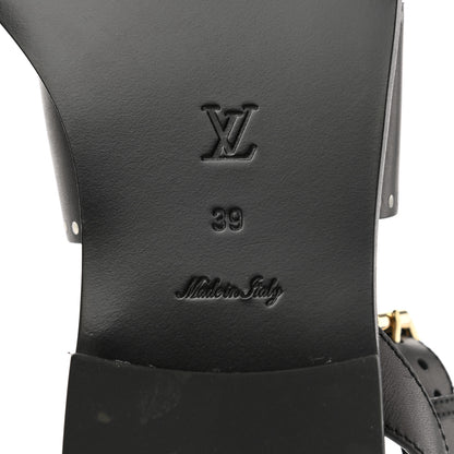 Louis Vuitton Soft Calfskin Perforated Horizon Flat Sandals 38 Black 6 of 8