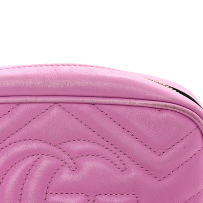 Gucci Calfskin Matelasse Mini GG Marmont Chain Shoulder Bag Candy Mousse 11 of 12