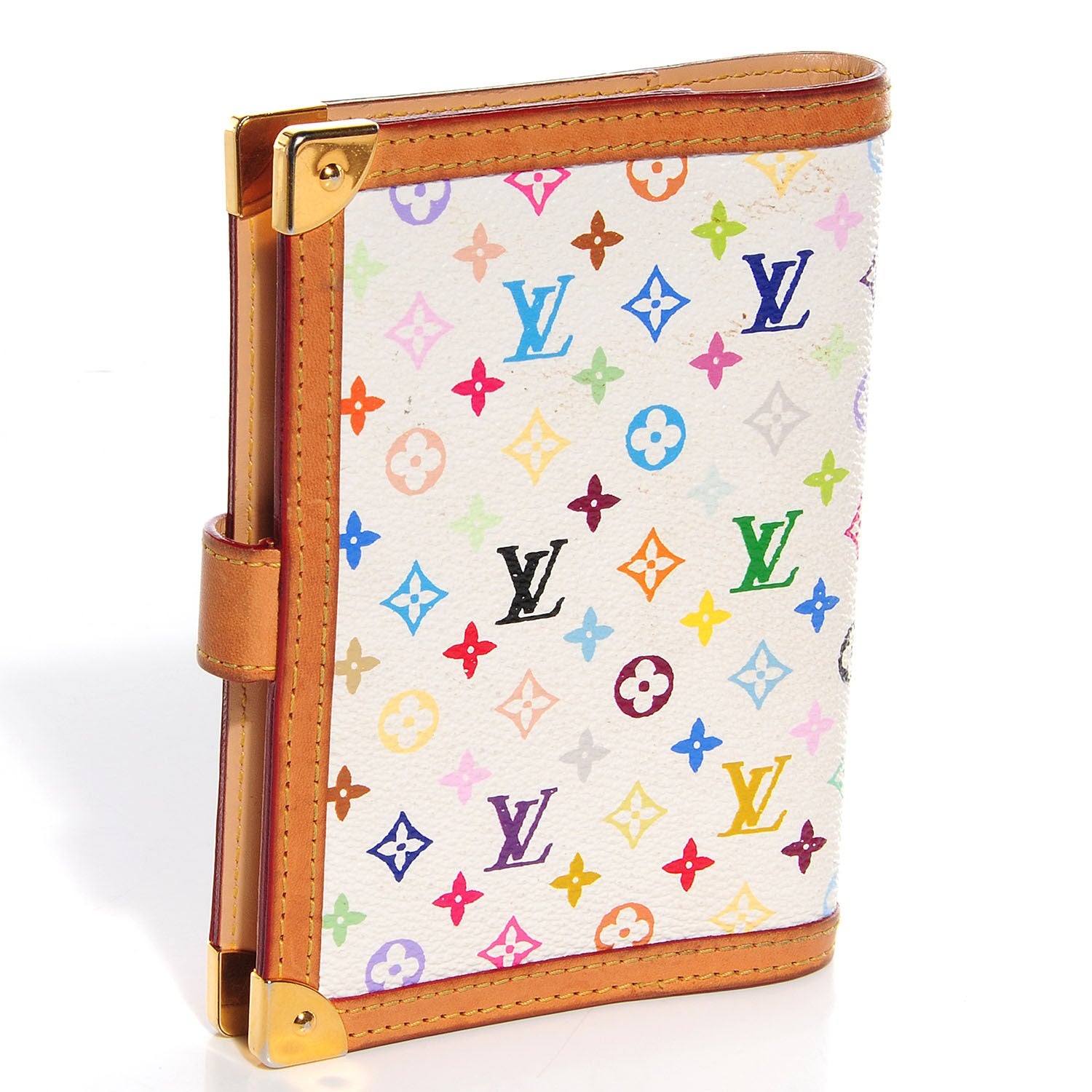 Louis Vuitton Monogram Multicolor Small Ring Agenda Cover White 3 of 7