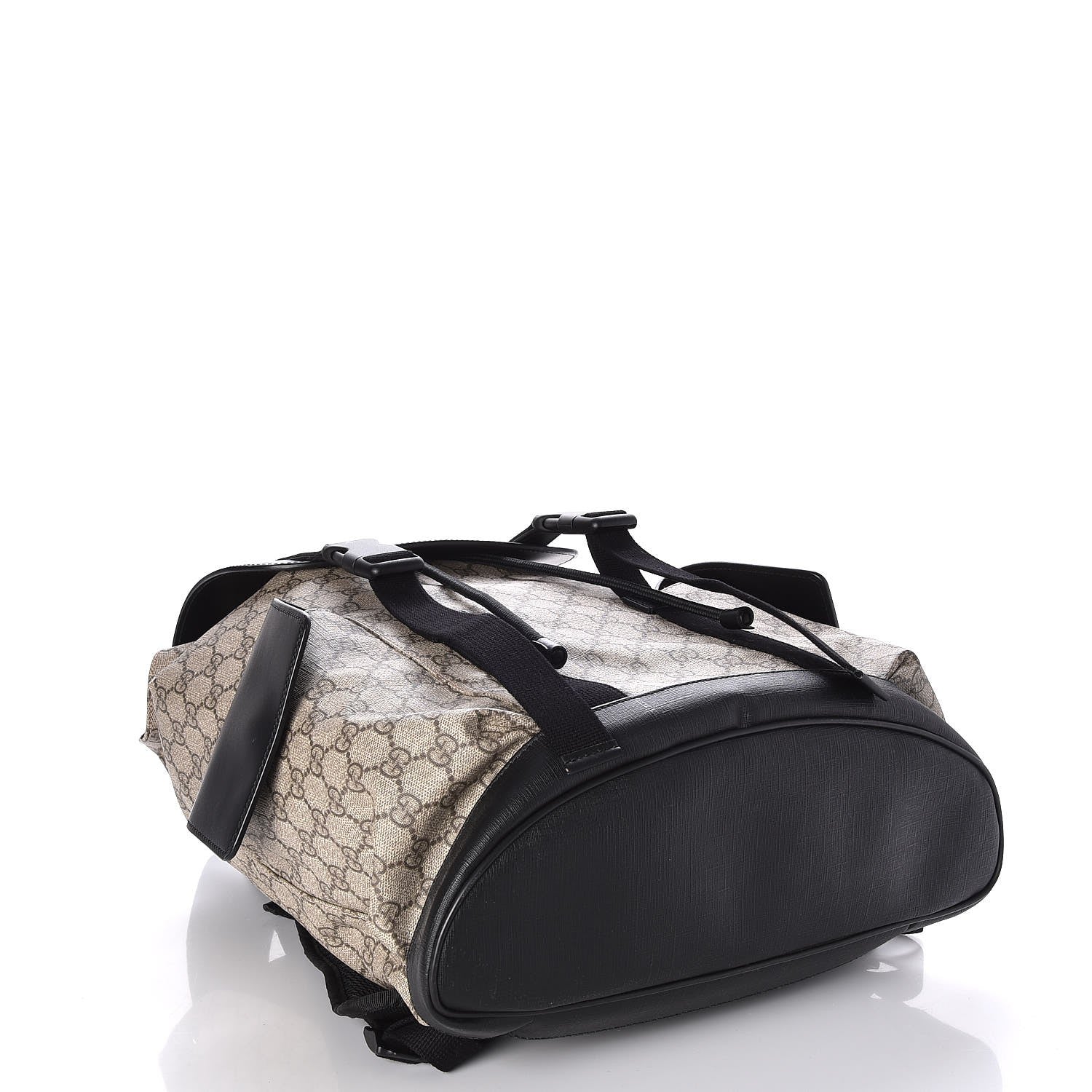 Gucci Soft GG Supreme Monogram Double Buckle Backpack Beige Black 4 of 8