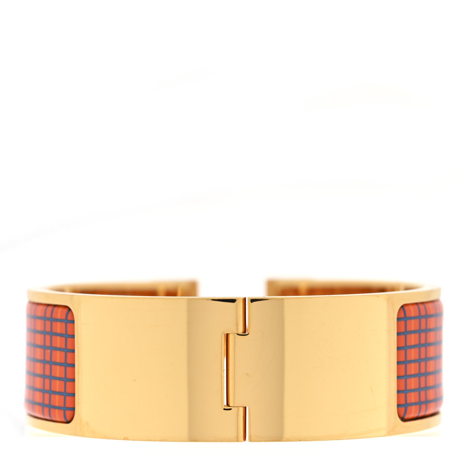 Hermes Enamel Printed Wide Clic Clac H Tartan Bracelet PM Tropique 3 of 4