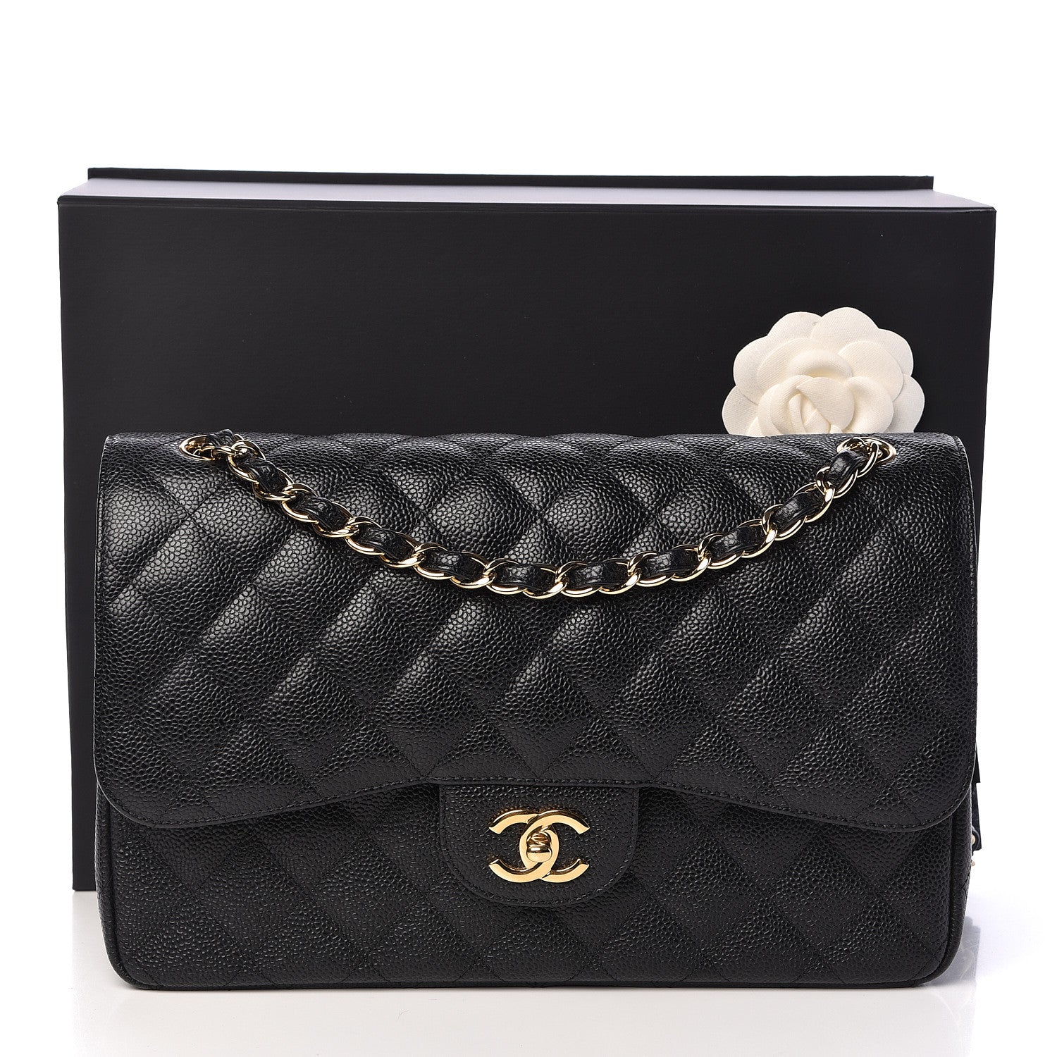 Chanel Caviar Quilted Jumbo Double Flap Black 11 of 11