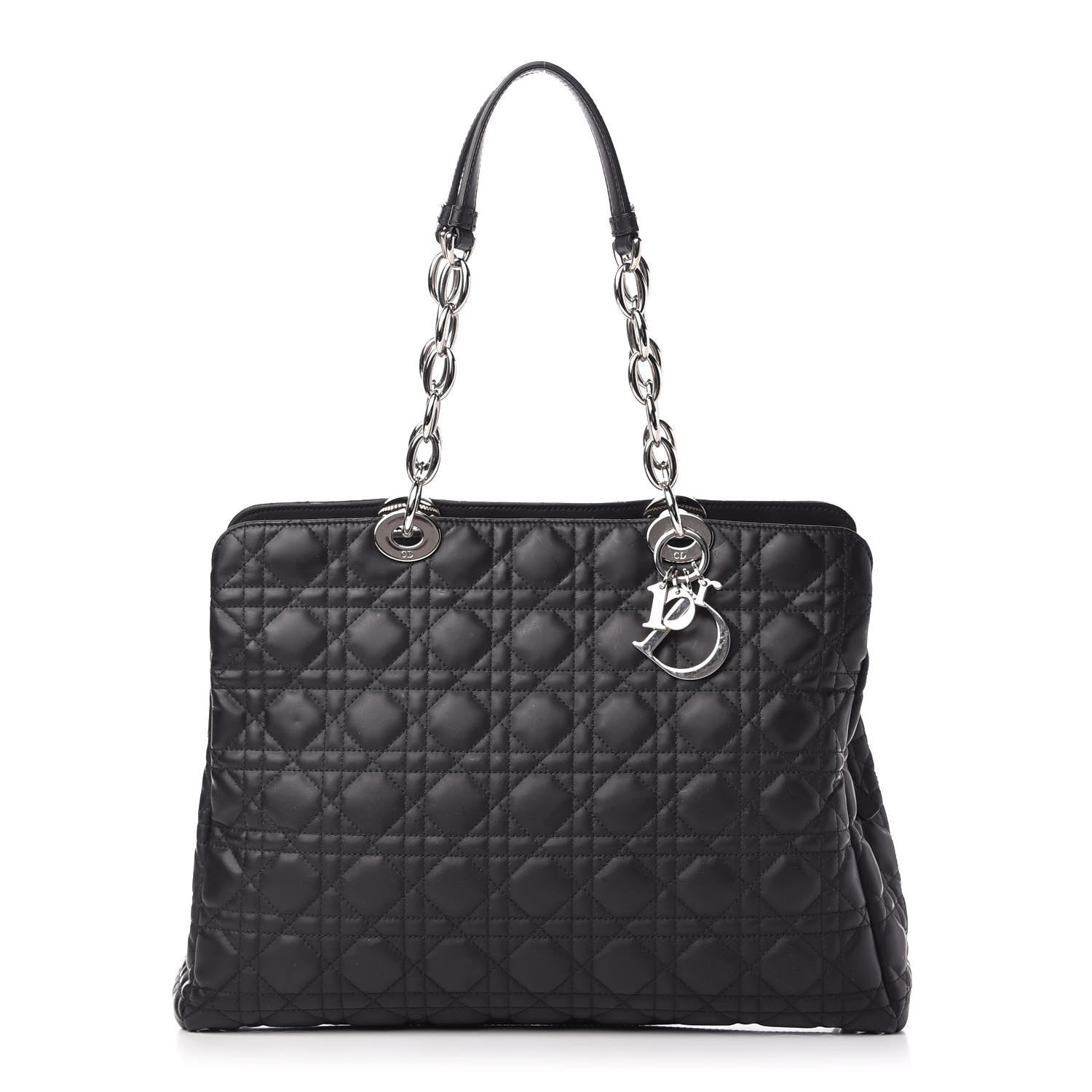Christian Dior Glazed Calfskin Cannage Large Dior Soft Shopping Tote Black 1 of 10