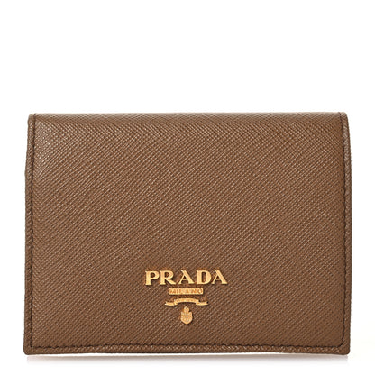 Prada Saffiano Metal Bi-Fold Wallet Caramel 1 of 10